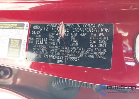 2017 Kia Sportage Lx from USA, damaged, VIN KNDPM3AC0H7288957